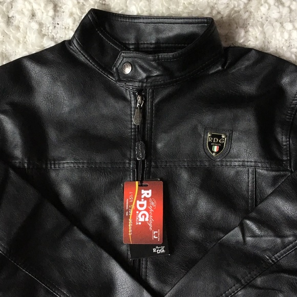 Men’s black genuine leather jacket - Picture 2 of 7